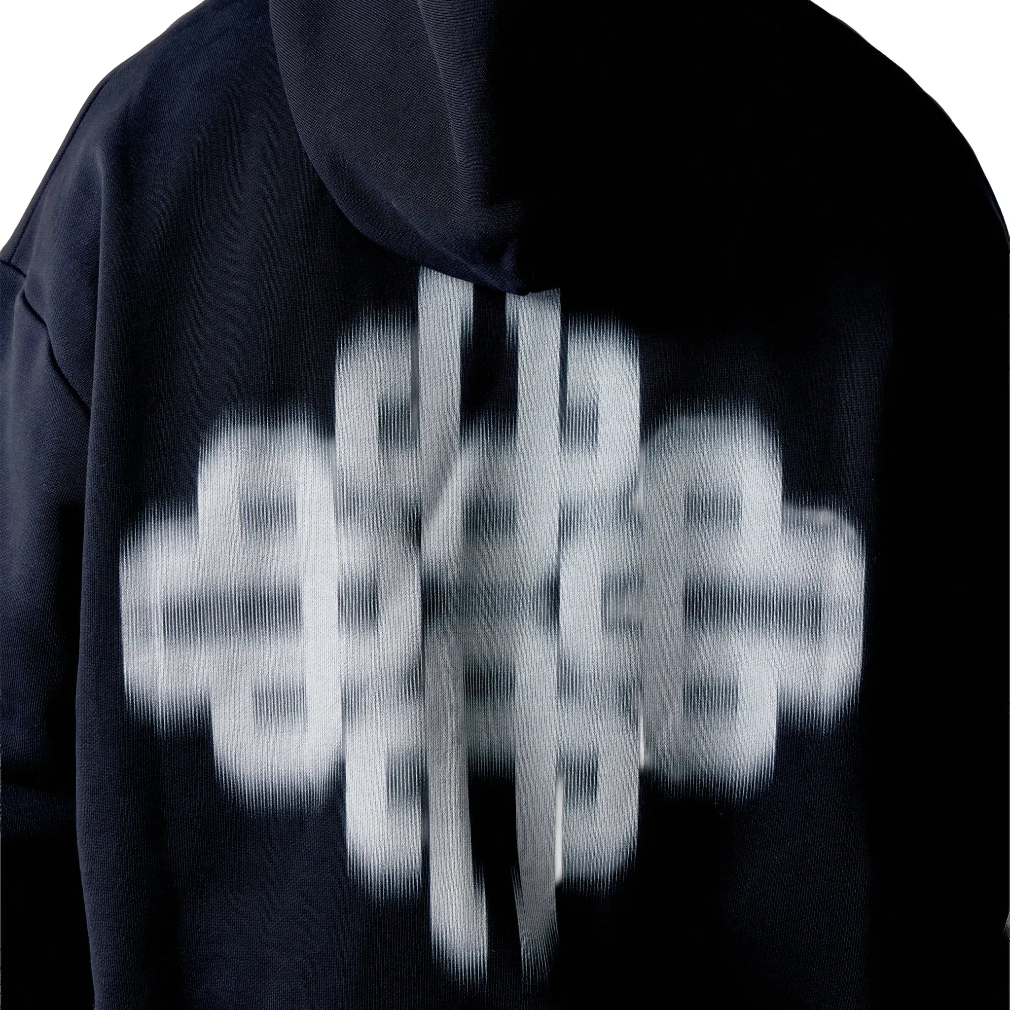 Back View of The Couture Club Motion Blurred Black Zip-Up Hoodie